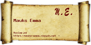 Mauks Emma névjegykártya